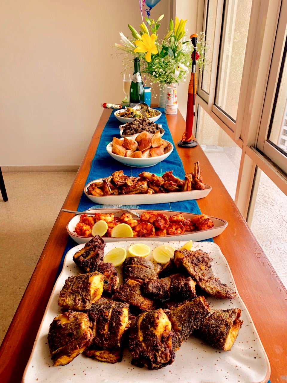 A 'Pukka at Home' takeaway spread, laid out at home